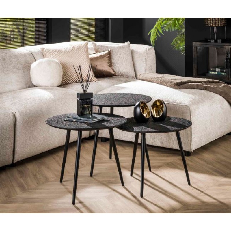 ZI Metallic Coffee Table Round Black